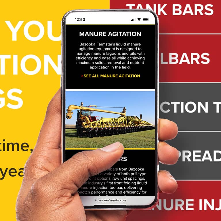 Bazooka Farmstar website displayed on a mobile phone