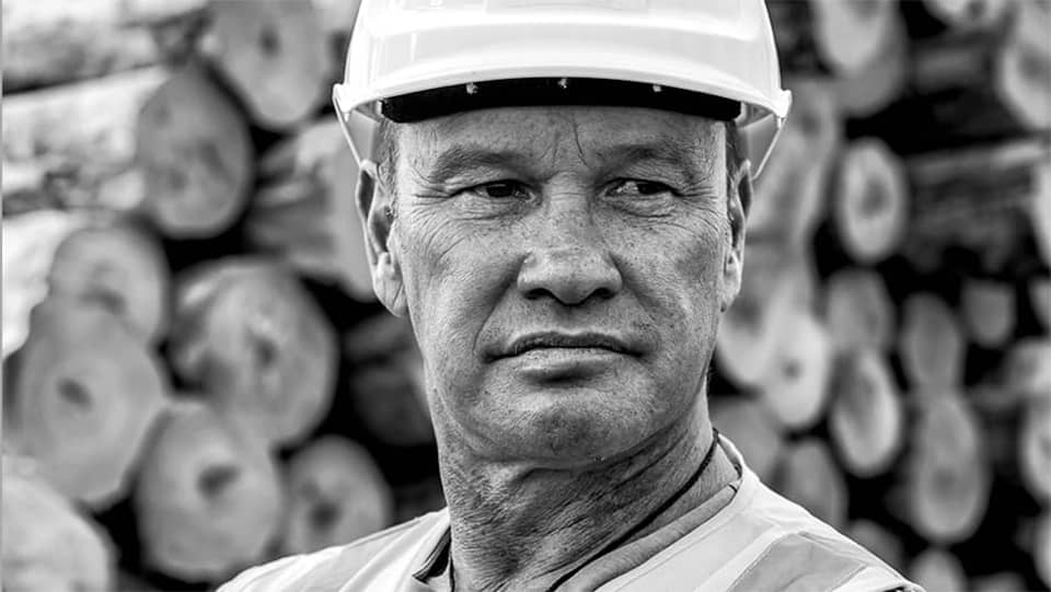 Waratah Brand Development BW image of forestry worker