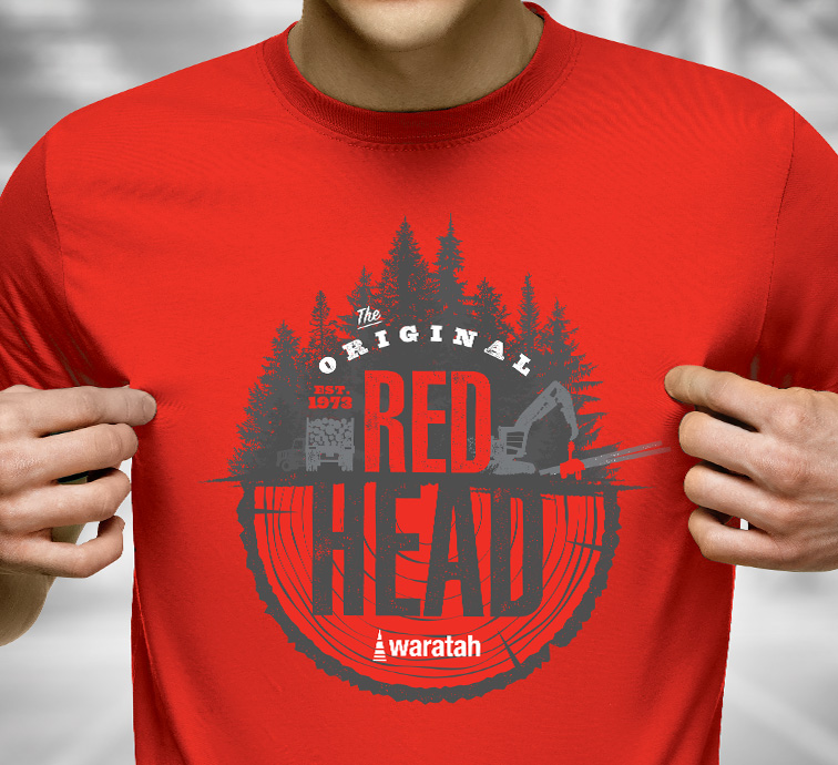 Red Waratah brand t-shirt