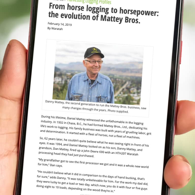 Waratah article displayed on a mobile phone