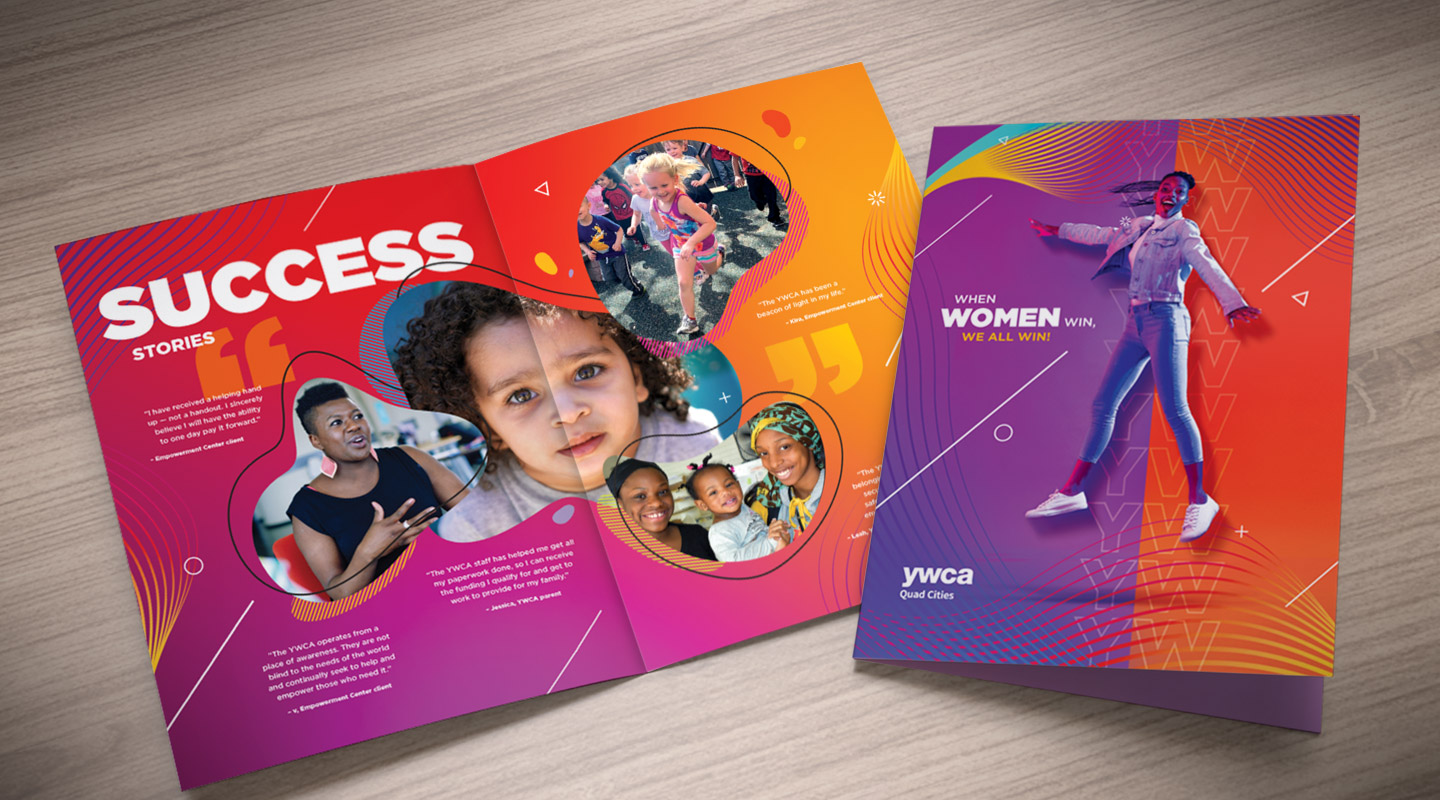 YWCA Power of the W campaign brochure Front Spread