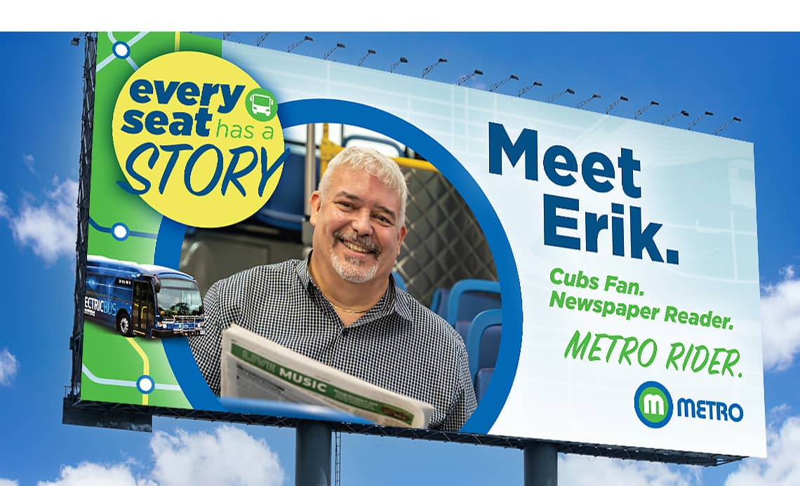 MetroLINK Meet Erik metro rider campaign billboard