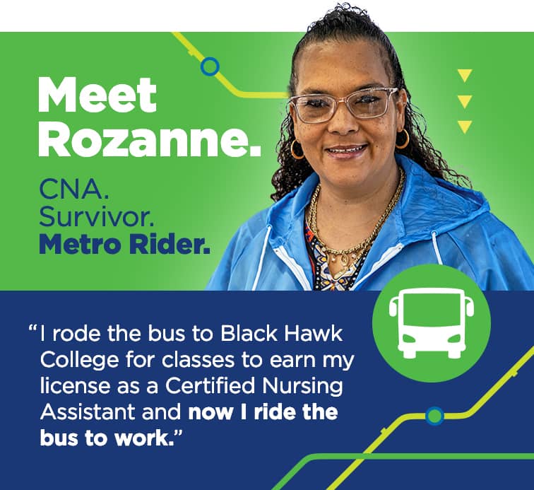 MetroLINK Meet Rosanne rider campaign art