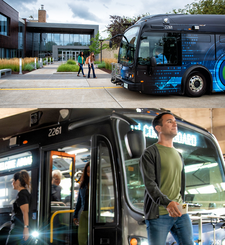 MetroLINK bus and terminal collage